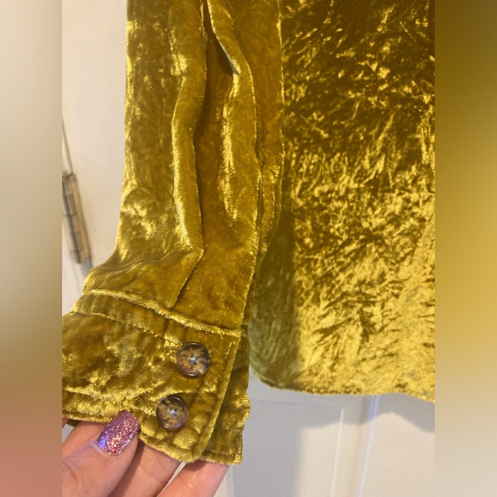 Maeve Anthropologie Burnout Crushed Velour Gold Boho Whimsigoth Festival WM SZ 0 - Picture 6 of 14